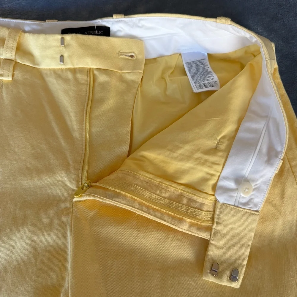NWOT Banana Republic Soft Yellow Linen Blend Wide Leg ISLET Pants Size 8